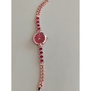 Preowned French Inspired Dainty Gold Tone Women's Watch 7.5in Working